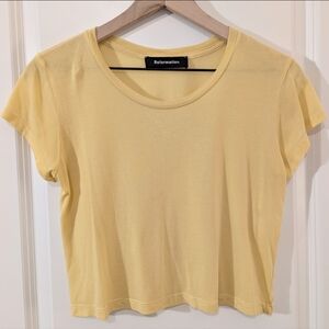 Reformation Yellow Women's Crop Tee XS
